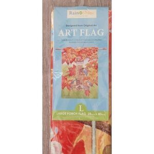 Rain or Shine Fall Nuthatches 28" X 40" Porch Flag‎ Fade Resistant Colorfast